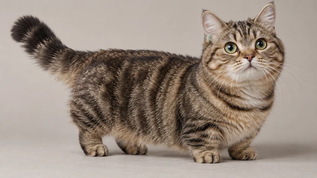 Munchkin Kedisi kedi — tabby desenli