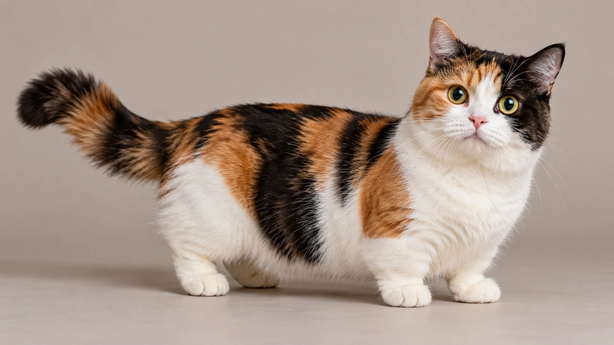 Munchkin Kedisi kedi — calico (üç renkli)